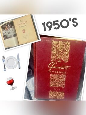 Vintage 1950s ,The Gourmet Cookbook - Red Hardcover